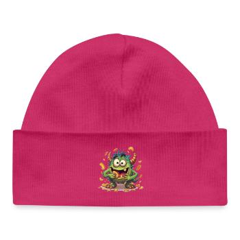 Mint Sample Snacking - Baby Organic Beanie - hot pink - Front