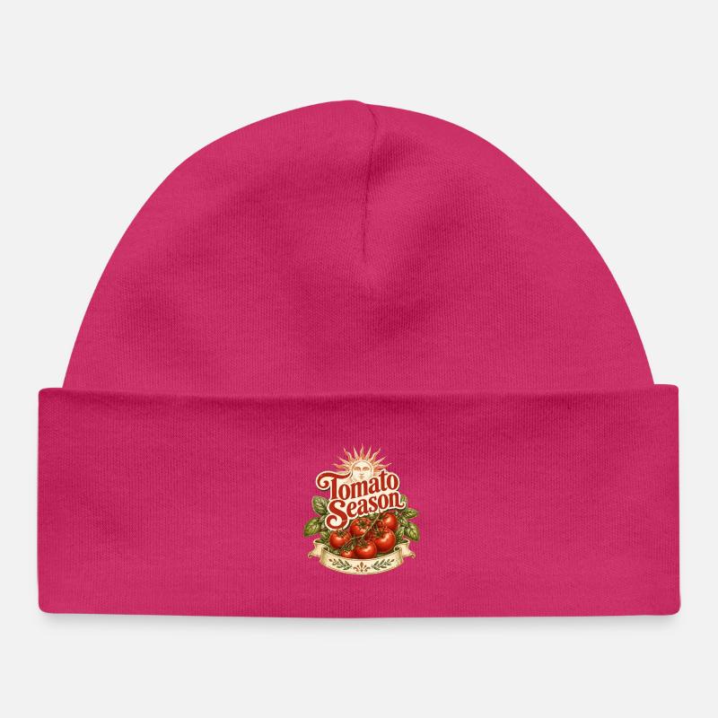 Saison des tomates - Bonnet bébé bio - hot pink