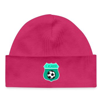 Schulanfang Fußball - 1. Klasse - Baby Organic Mütze - hot Pink - Vorne
