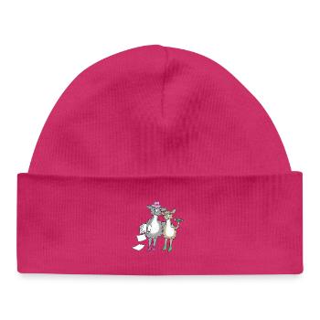 2 Lustige Lama Freunde - Baby Organic Mütze - hot Pink - Vorne