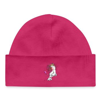 Funny Rainbow Unicorn I Bande Dessinée Fantaisie - Bonnet bébé bio - hot pink - Devant
