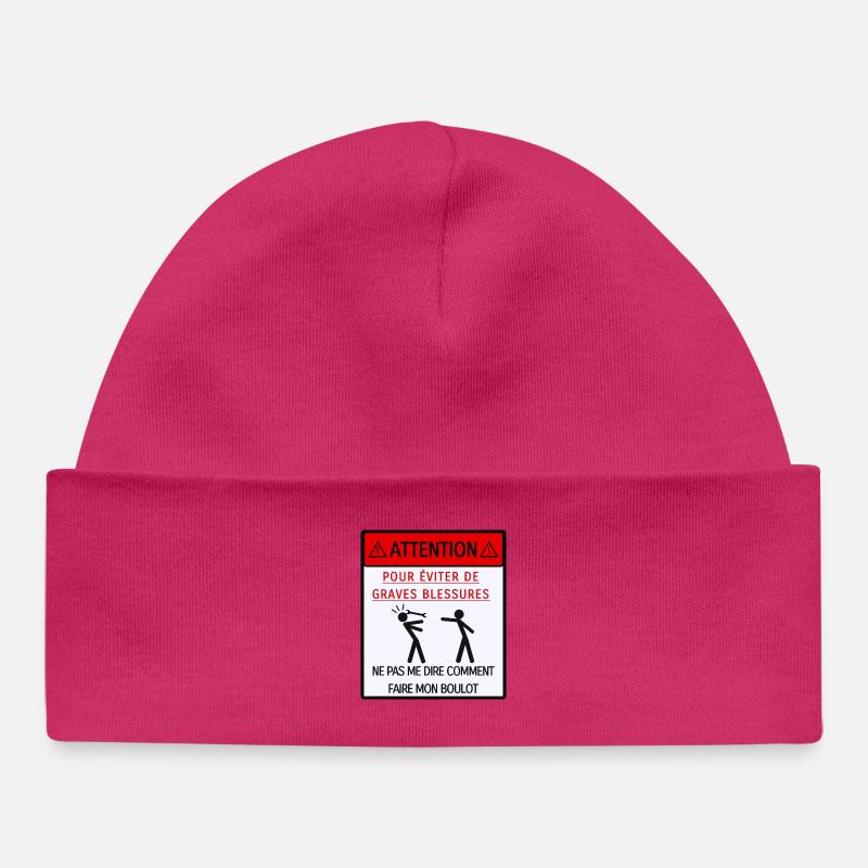 Ne pas me dire comment faire mon boulot - Bonnet bébé bio - hot pink