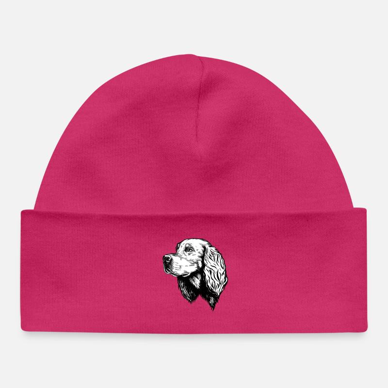 Gordon Setter Portrait - Bonnet bébé bio - hot pink