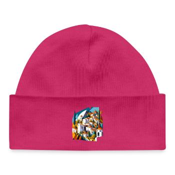 Village de montagne méditerranéen - Bonnet bébé bio - hot pink - Devant