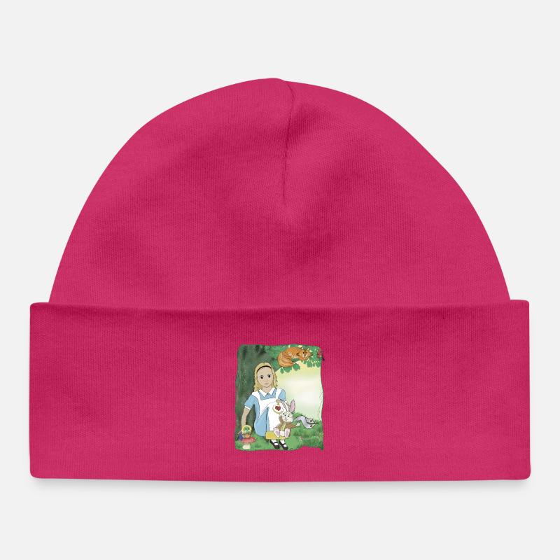 Alice au pays des merveilles - Bonnet bébé bio - hot pink