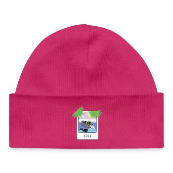 Snapshot Vacation - Baby Organic Beanie - hot pink - Front