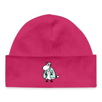 Le mouton du docteur 2 - Bonnet bébé bio - hot pink - Devant