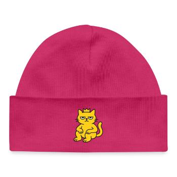 Roi des chats - Bonnet bébé bio - hot pink - Devant