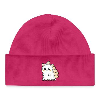 Dinosaur Stegosaurus Halloween Ghost - Baby Organic Beanie - hot pink - Front
