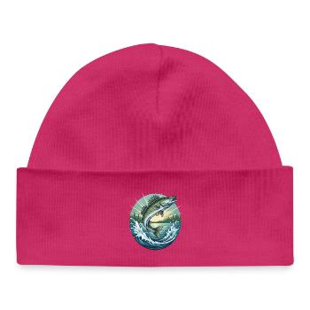 Jumping Zander - Baby Organic Beanie - hot pink - Front