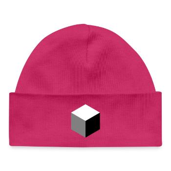 Geometrische Würfel-Silhouette - Baby Organic Mütze - hot Pink - Vorne