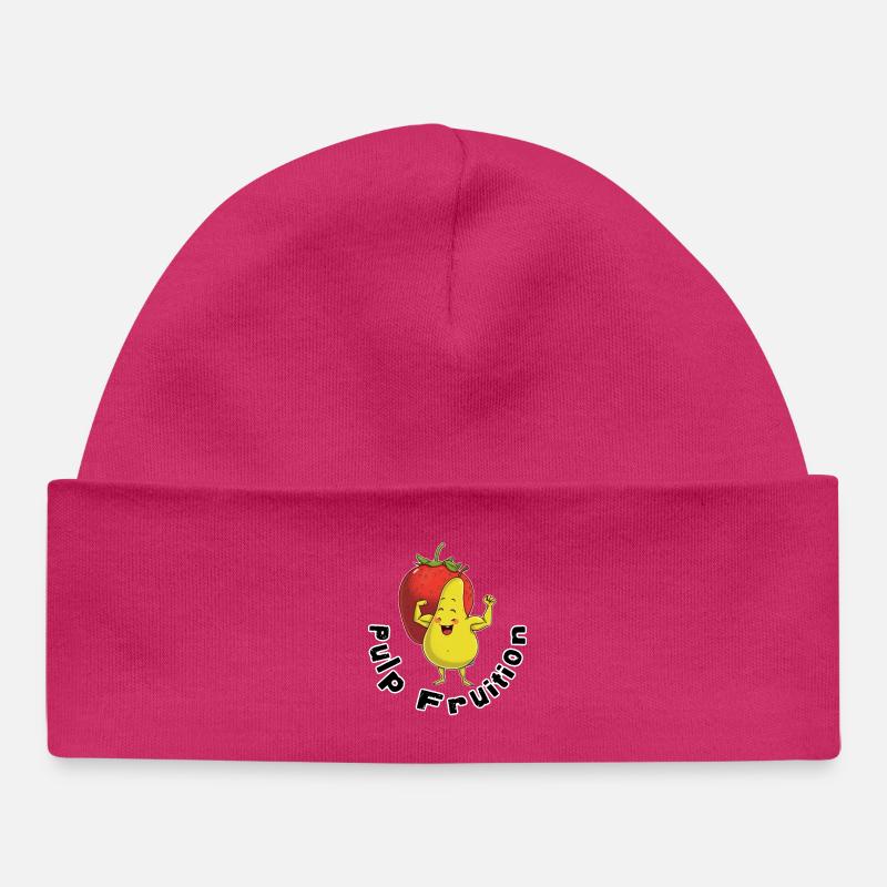 Pulp Fruit Power Figure - Baby Organic Beanie - hot pink