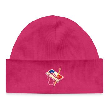 Retro Pop Bleistiftkassette - Baby Organic Mütze - hot Pink - Vorne