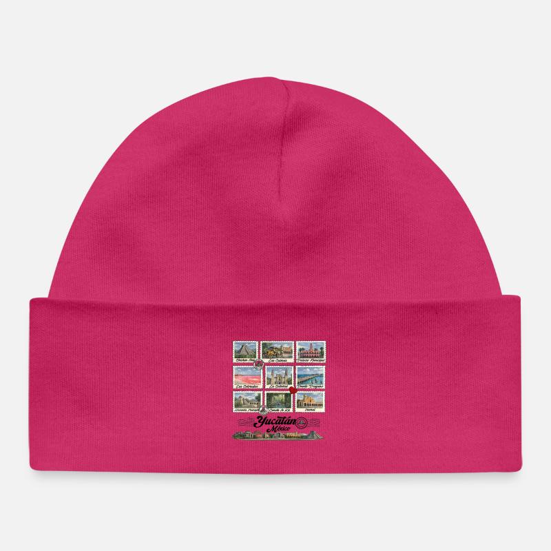 Visite du Yucatán - Bonnet bébé bio - hot pink