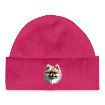 Pomeranian Pomeranian Pom Sweet German Spitz - Baby Organic Beanie - hot pink - Front