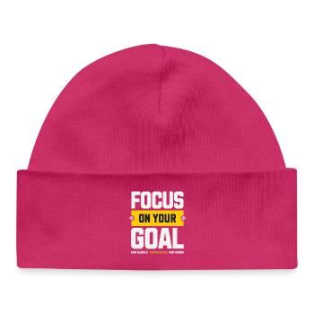 Focus on your goal - Baby Organic Beanie - hot pink - Front