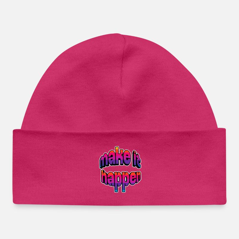 Make It Happen Gradient - Baby Organic Beanie - hot pink