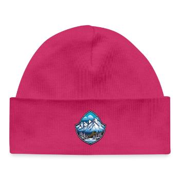 Montagnes - Bonnet bébé bio - hot pink - Devant