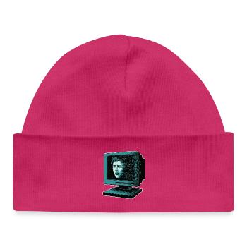 Retro-Computer Schrecken-  Retroglitch KI - Baby Organic Mütze - hot Pink - Vorne