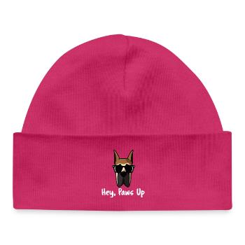 Hey Paws Up Great Dane Dog Sunglasses - Baby Organic Beanie - hot pink - Front