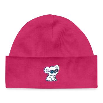 Koala néon lunettes - Bonnet bébé bio - hot pink - Devant