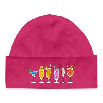 Boissons d’été - Bonnet bébé bio - hot pink - Devant