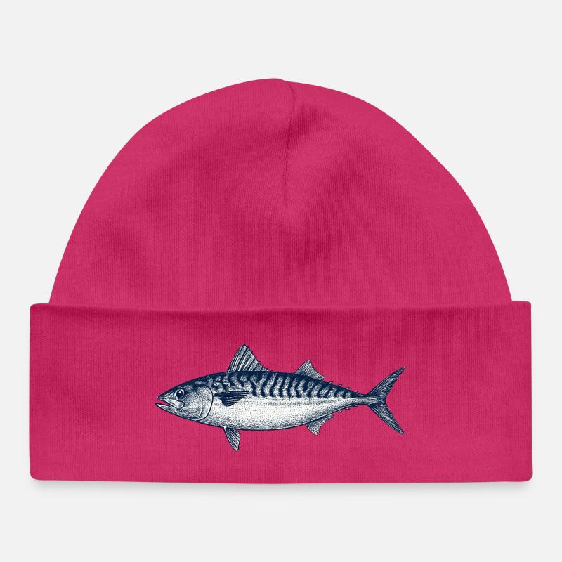 Illustration de poisson d’ornement pour décor marin - Bonnet bébé bio - hot pink