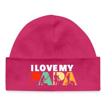 Construction Laborer Papa Tradesman Builder Art - Baby Organic Beanie - hot pink - Front