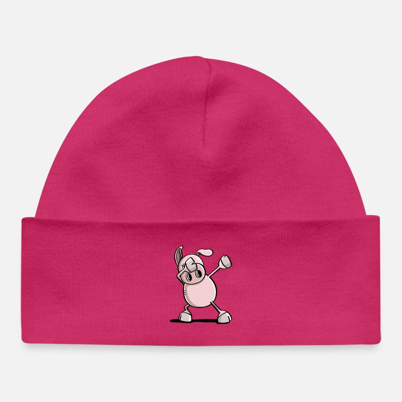 Dab fraîche Danse Cochon - Animaux tamponnant - Bonnet bébé bio - hot pink