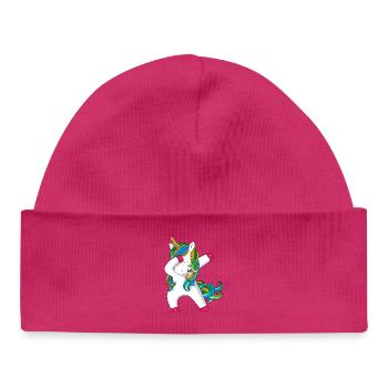 Unicorn dabbing - Baby Organic Beanie - hot pink - Front