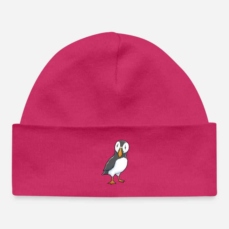 Macareux moine de Papageitaucher - Bonnet bébé bio - hot pink