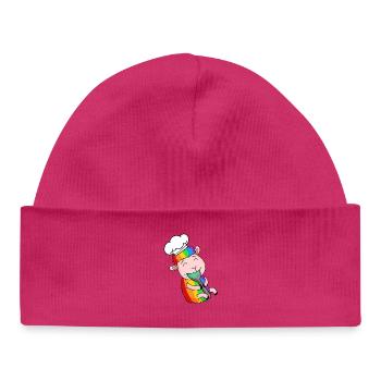Sheep Cook Cute - Baby Organic Beanie - hot pink - Front