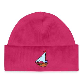 Toy sailboat - Baby Organic Beanie - hot pink - Front