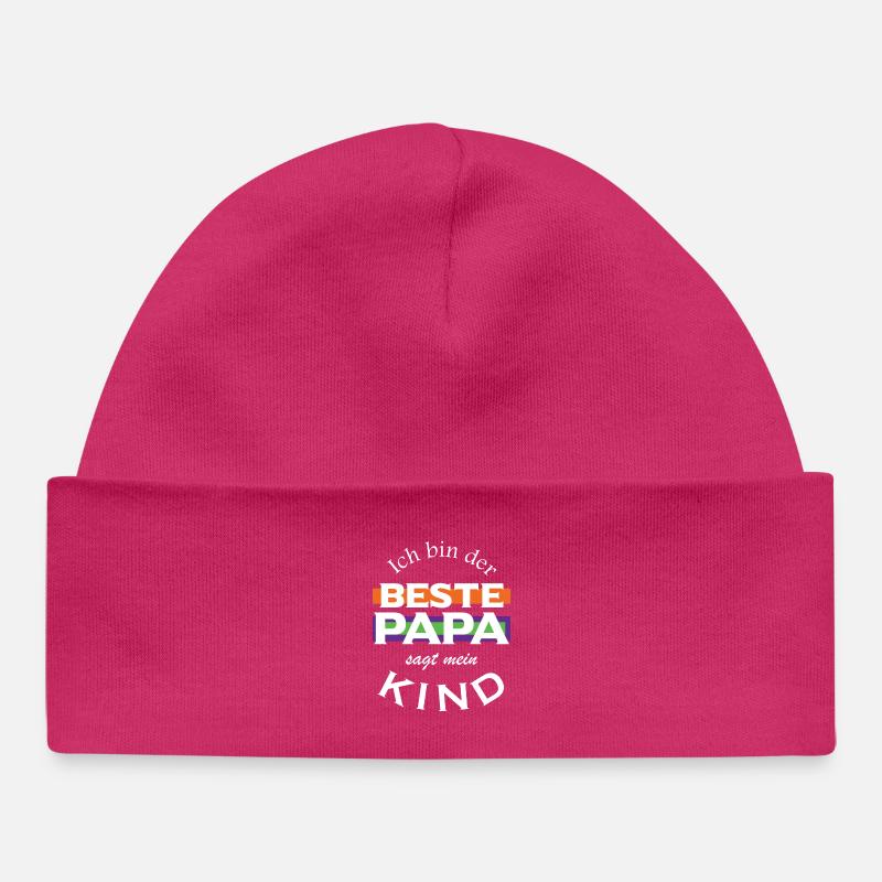 Je suis le meilleur papa - Bonnet bébé bio - hot pink