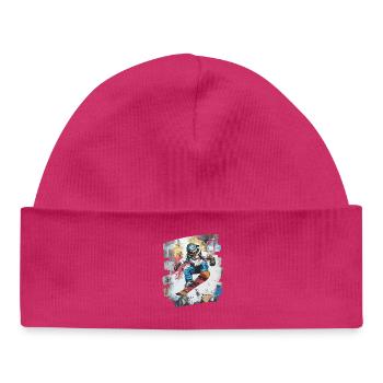 Snowboarder powder snow - Baby Organic Beanie - hot pink - Front