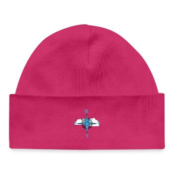 Clouds Sky Compass Direction - Baby Organic Beanie - hot pink - Front