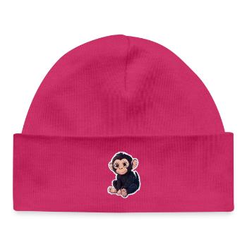 Singe Mignon Singe Cadeau pour les fans de Singe - Bonnet bébé bio - hot pink - Devant