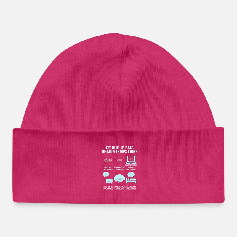 Ce que je fais de mon temps libre Passion Chimie - Bonnet bébé bio - hot pink