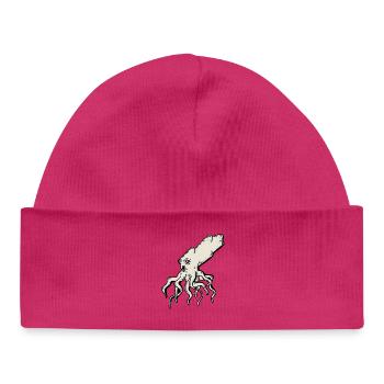 Surreal Squid Illustration - Baby Organic Beanie - hot pink - Front