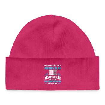 Chauffagiste Plombier Plombier de construction chauffage - Bonnet bébé bio - hot pink - Devant