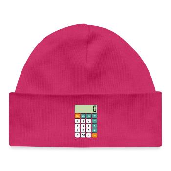 Calculatrice numérique minimaliste avec motif de jour numérique - Bonnet bébé bio - hot pink - Devant