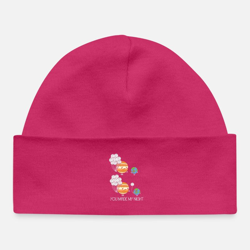 Astronomie Lune Terre Jupiter Astronome - Bonnet bébé bio - hot pink