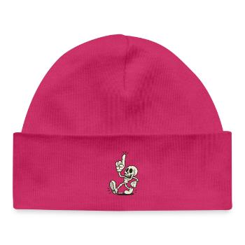 Raised skeleton index finger - Baby Organic Beanie - hot pink - Front