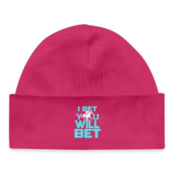 I Bet You Will Bet Horse Race Humor for Gamblers - Baby Organic Mütze - hot Pink - Vorne