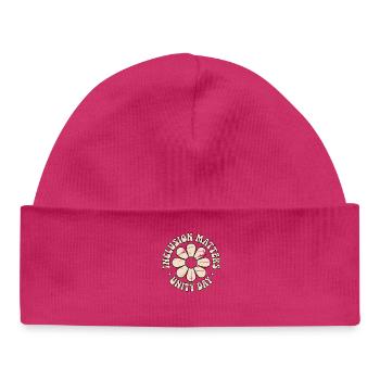 Inclusion Message Retro Flowers - Baby Organic Beanie - hot pink - Front