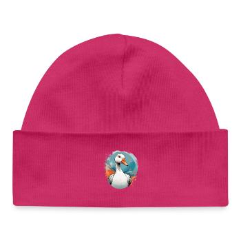 Enterich im Farbwirbel - Baby Organic Mütze - hot Pink - Vorne
