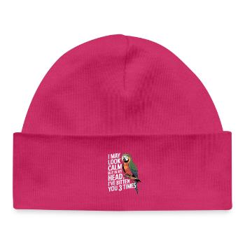 I May Look Calm But In My Head Ive Bitten You 3 - Baby Organic Beanie - hot pink - Front