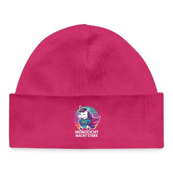 Le clair de lune licorne fait un super-héros fort - Bonnet bébé bio - hot pink - Devant