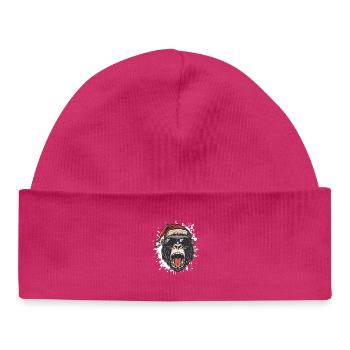 Gorilla Christmas Funny - Baby Organic Beanie - hot pink - Front