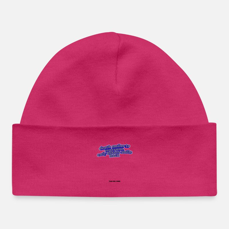 Citation de la mort du motard sourire - Bonnet bébé bio - hot pink
